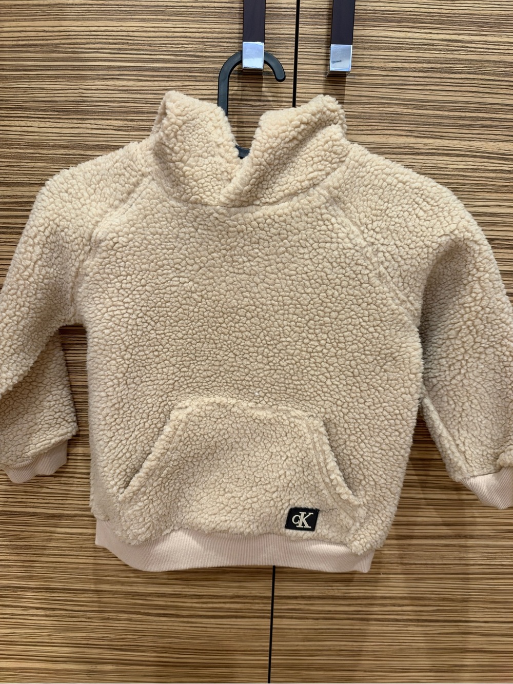 Calvin Klein Kids Cream Sherpa Pullover Hoodie